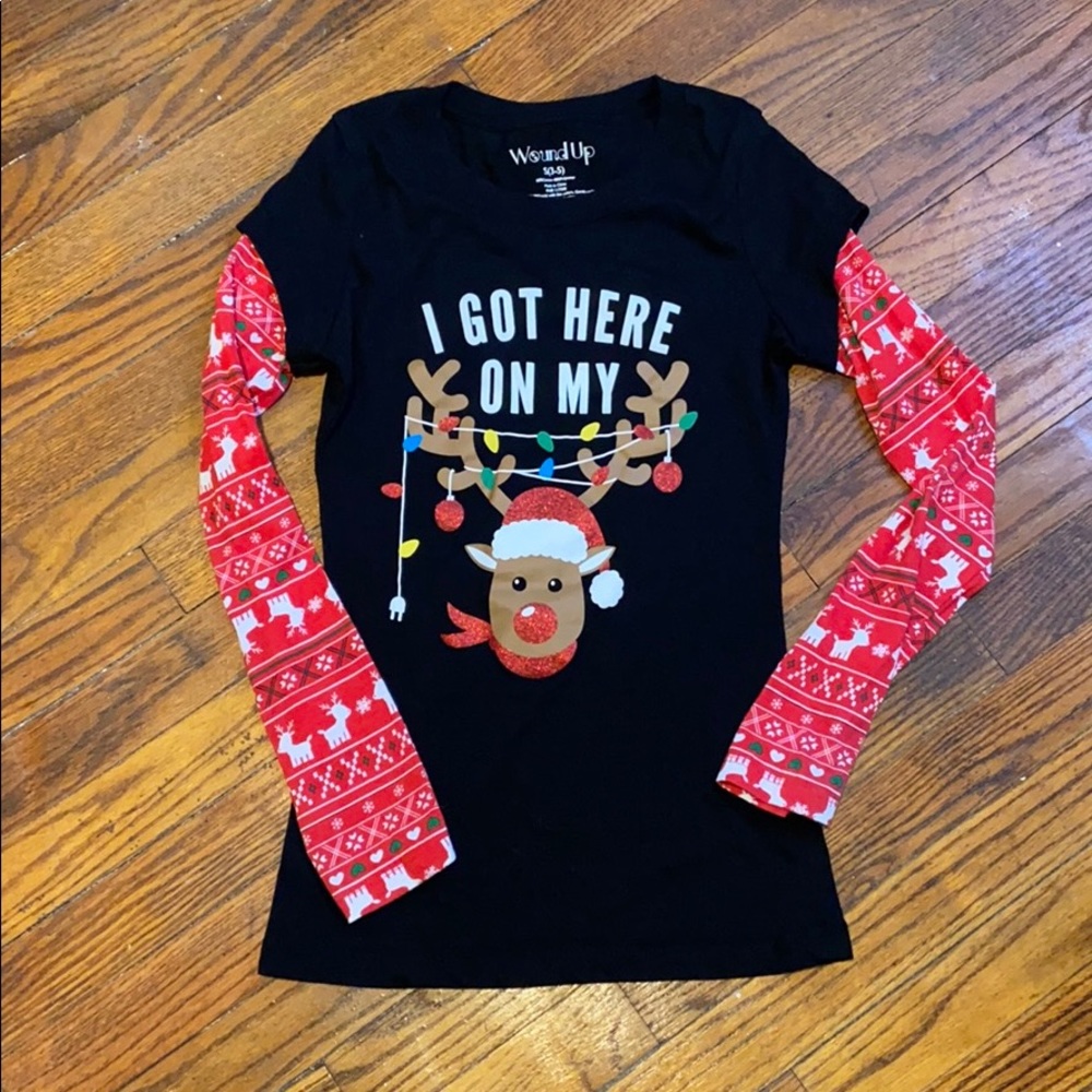 Wound Up/No Boundaries Juniors S (3-5) Reindeer Long Sleeve and Lined Leggings